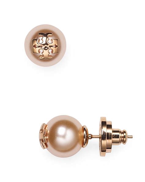 tory burch swarovski imitation pearl stud earrings